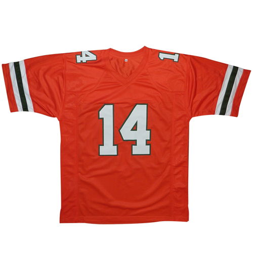 Vinny Testaverde Autographed Miami Hurricanes (Orange #14) Custom Jersey w/ "Heisman 1986" - Beckett