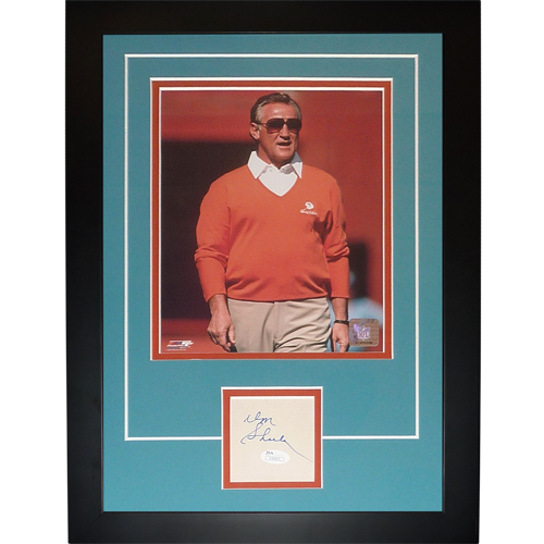 Don Shula Autographed Miami Dolphins (Orange Sweater) "Signature Series" Frame - JSA