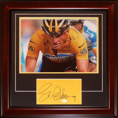 Lance Armstrong Autographed Tour de France Cycling Deluxe Framed 11x14 Photo with Signature - JSA