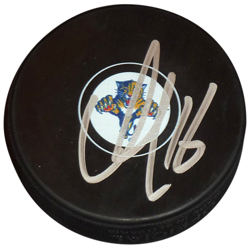 Aleksander Barkov Autographed Florida Panthers Hockey Puck - JSA