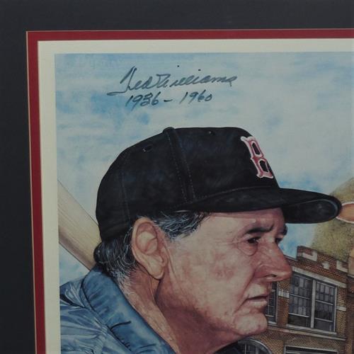 Ted Williams Autographed Boston Red Sox Deluxe Framed Artwork w/ "1936-1960" - The End of An Era - JSA Full Letter