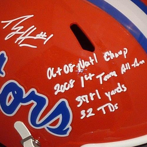 Percy Harvin Autographed Florida Gators (Speed) Deluxe Full-Size Replica Helmet w/ Stat Inscriptions