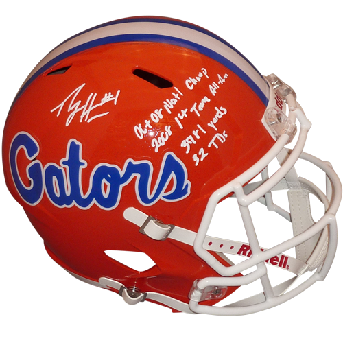 Percy Harvin Autographed Florida Gators (Speed) Deluxe Full-Size Replica Helmet w/ Stat Inscriptions