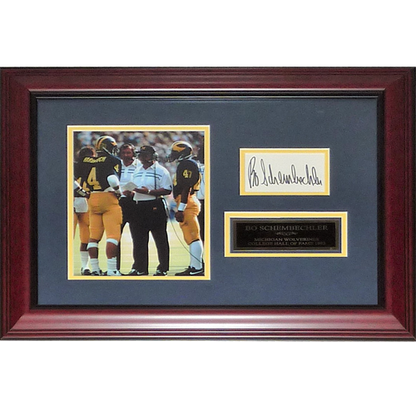 Bo Schembechler Autographed Michigan Wolverines Deluxe Framed Tribute Piece - JSA