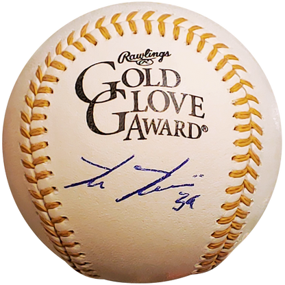 Kevin Kiermaier Autographed Official MLB Baseball Gold Glove Logo - JSA
