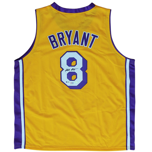 Kobe Bryant Autographed Los Angeles (Yellow #8) Custom Jersey - PSADNA, Beckett Letter