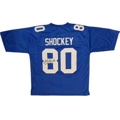 Jeremy Shockey Autographed New York (Blue #80) Custom Jersey