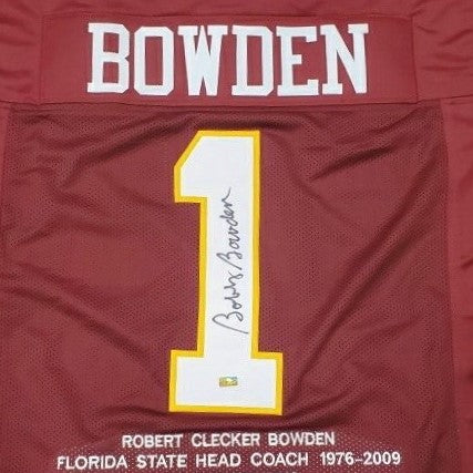 Bobby Bowden Autographed Florida State FSU (Garnet #1) Custom Stat Jersey