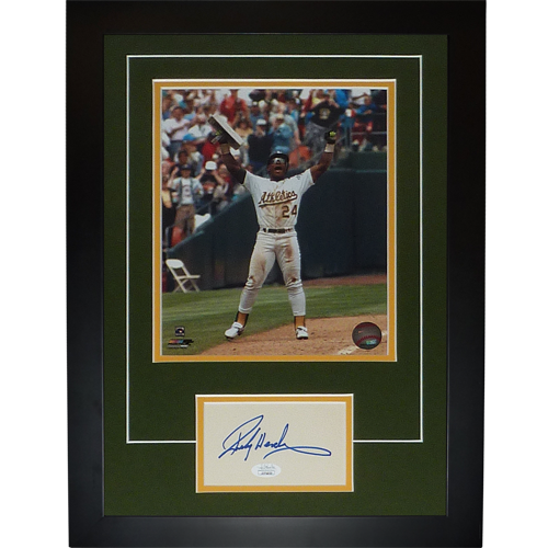 Rickey Henderson Autographed and Framed Oakland A's Jersey