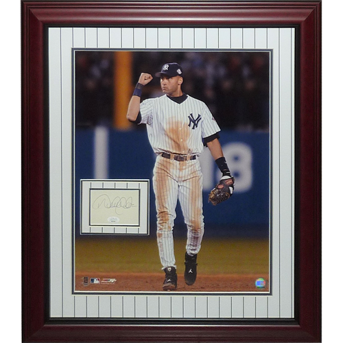 Derek Jeter Autograph Deluxe Framed Floating Mat New York Yankees 16x20 Photo - JSA