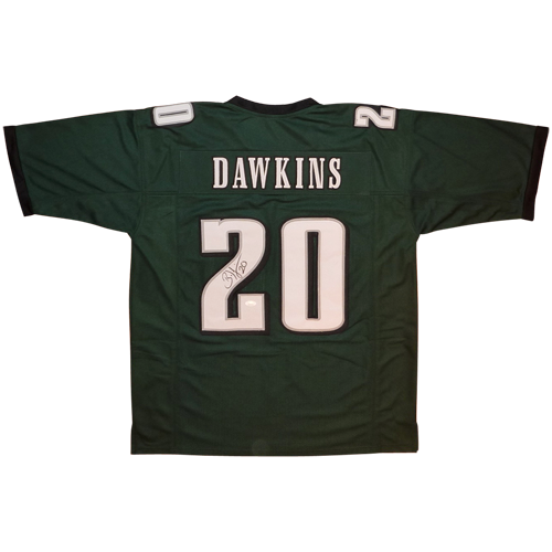 Brian Dawkins Autographed Philadelphia Green 20 Custom Jersey JSA