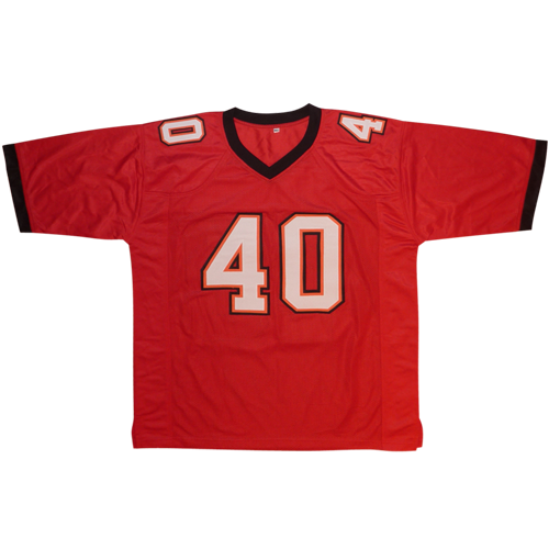 Mike Alstott Autographed Tampa Bay (Red #40) Custom Jersey w/ SB XXXVII Champs - Beckett