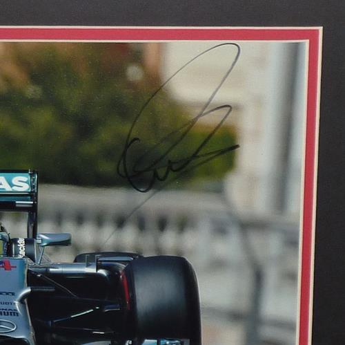 Lewis Hamilton Autographed Formula One Racing Deluxe Framed Triple Photo Piece - JSA