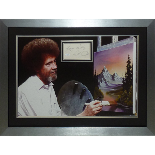 Bob Ross (Artist) Full-Size Artwork Poster Deluxe Framed with Autograph - Incredibly Rare - JSA