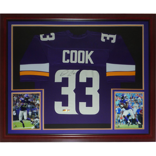 Dalvin Cook Autographed Minnesota Vikings (Purple #33) Deluxe Framed Jersey  - JSA