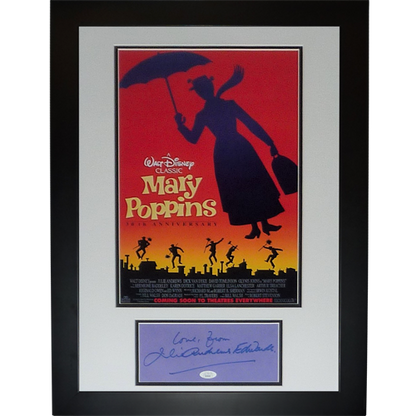 Mary Poppins 11x17 Movie Poster Deluxe Framed with Julie Andrews Autograph - JSA
