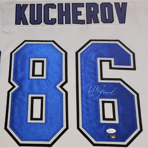 Nikita Kucherov Autographed Tampa Bay (White #86) Deluxe Framed Jersey - JSA