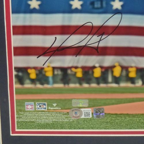 David Ortiz Autographed Boston Red Sox (Boston Strong Speech) Deluxe Framed 11x14 Photo - Beckett