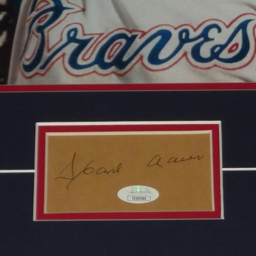 Hank Aaron Autographed Atlanta Braves 715th Home Run Sports Illustrated Cover 11x14 Deluxe Framed Piece - JSA