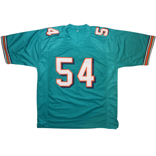 Zach Thomas Autographed Miami (Teal #54) Custom Jersey - JSA