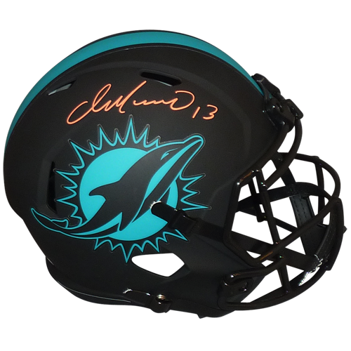 dan marino signed football helmet Dan Marino Autographed Miami Dolphins (ECLIPSE Alternate) Deluxe Full-Size Replica Helmet