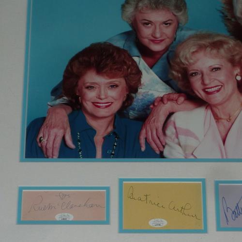 Golden Girls Photo Deluxe Framed 13x19 Photo with all 4 Cast Autographs - JSA