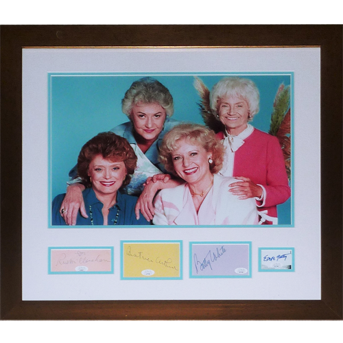 Golden Girls Photo Deluxe Framed 13x19 Photo with all 4 Cast Autographs - JSA