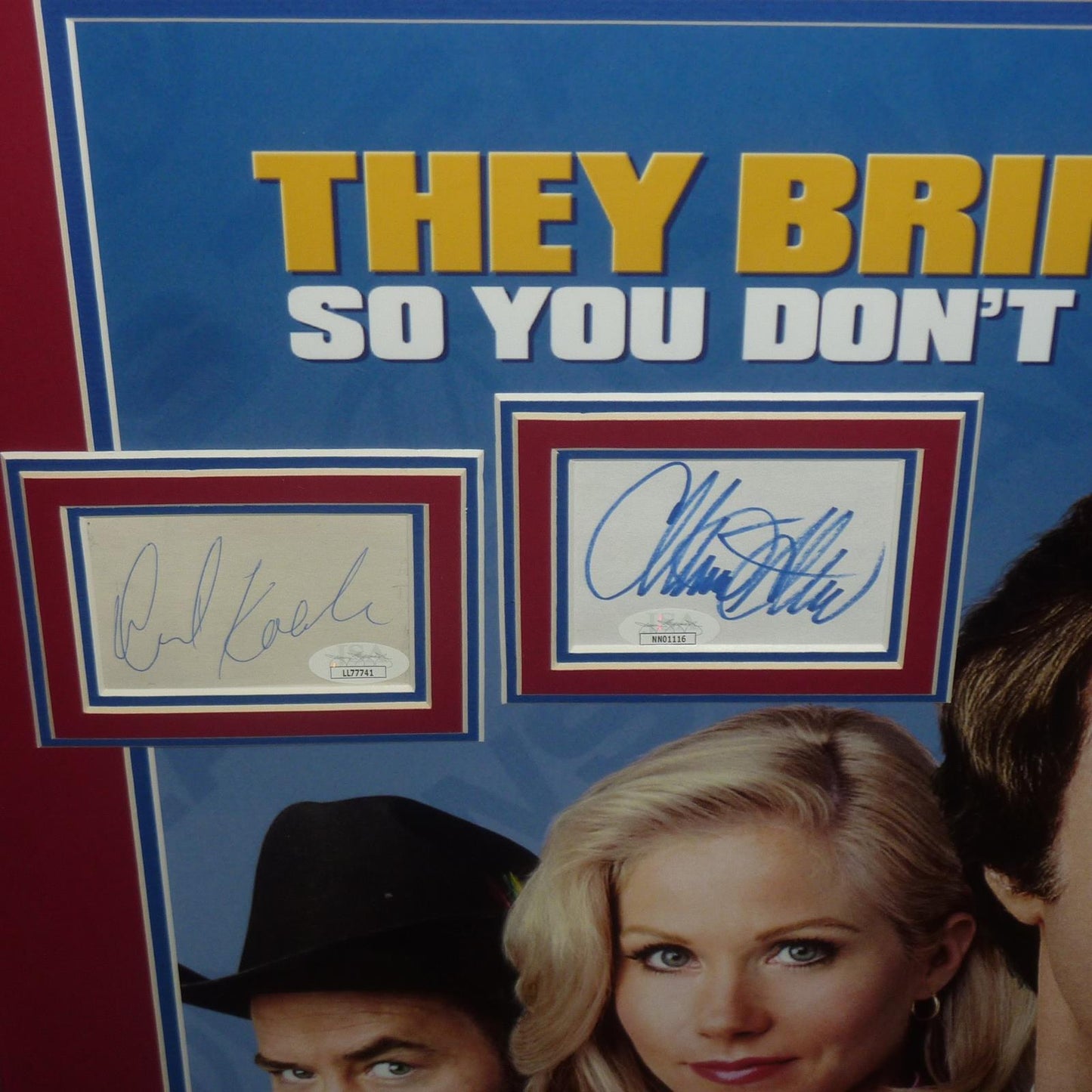 Anchorman Full-Size Movie Poster Deluxe Framed with Will Ferrell, Carell, Rudd, Applegate and Koechner Autographs - JSA