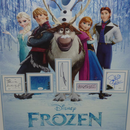 Frozen Full-Size Movie Poster Deluxe Framed with all 5 Cast Autographs - JSA