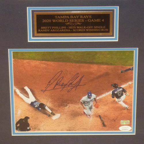 Brett Phillips And Randy Arozarena Autographed Tampa Bay Rays (2020 World Series Game 6) Deluxe Framed Double 8x10 Photo Piece - JSA