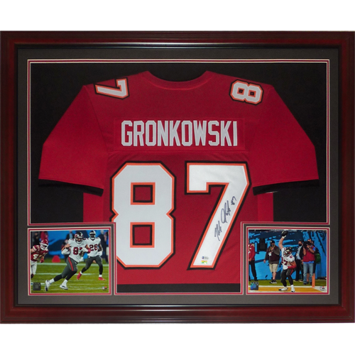 Rob Gronkowski Autographed Tampa Bay Red 87 Deluxe Framed Jersey Palm Beach Autographs LLC