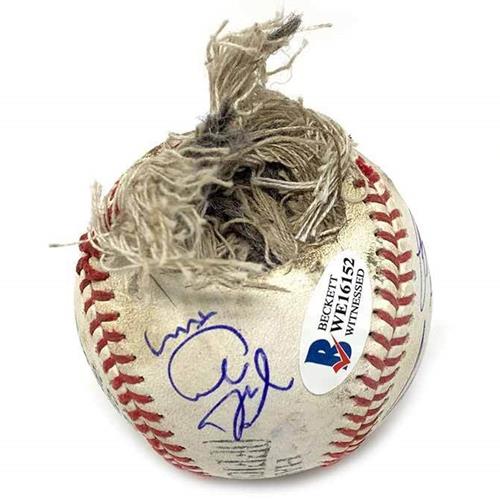 The Sandlot Cast Autographed Replica Babe Ruth Chewed Baseball - 6 Signatures - JSA