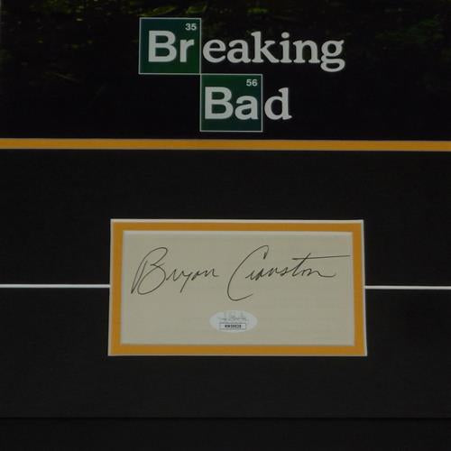 Breaking Bad 11x17 TV Poster Deluxe Framed with Bryan Cranston Autograph - JSA