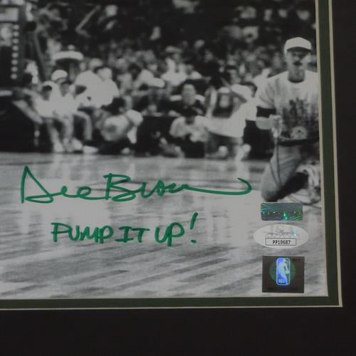 Dee Brown Autographed Boston Celtics (Pumping up Reebok Shoes) Deluxe Framed 11x14 Photo w/ Pump it up - JSA