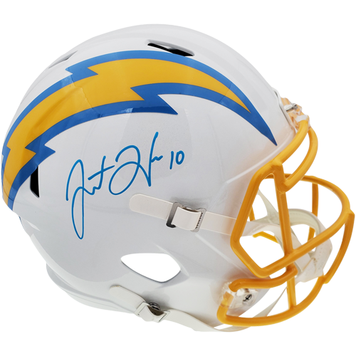 Justin Herbert Autographed Los Angeles Chargers (Speed) Deluxe Full-Si –  Palm Beach Autographs LLC