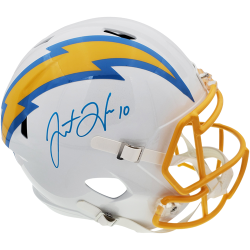 Justin Herbert Autographed Los Angeles Chargers (Speed) Deluxe Full-Size Replica Helmet - BAS