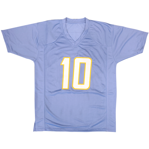 Justin Herbert Autographed Los Angeles (Powder Blue #10) Custom Jersey - BAS