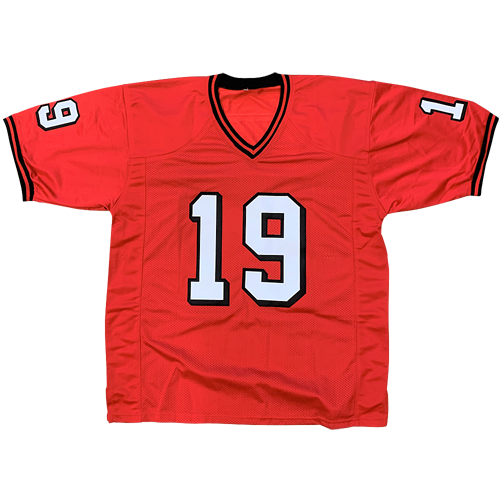 Hines Ward Autographed Georgia (Red #19) Custom Jersey - BAS