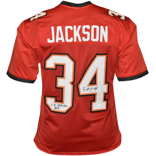 Dexter Jackson Autographed Tampa Bay (Red #34) Custom Jersey w/ SB XXXVII MVP - JSA
