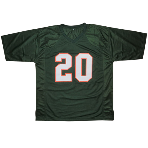 Ed Reed Autographed Miami (Green #20) Custom Jersey - JSA