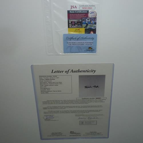 Leon The Professional Full-Size Movie Poster Deluxe Framed with Jean Reno and Natalie Portman Autographs - JSA