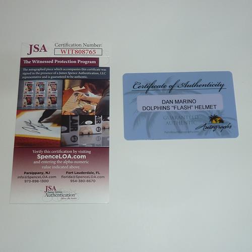 Dan Marino Autographed Miami Dolphins (FLASH Alternate) Deluxe Full-Size Replica Helmet - JSA Witness