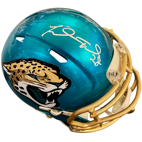 Fred Taylor Autographed Jacksonville Jaguars (FLASH Alternate) Mini Helmet - Beckett