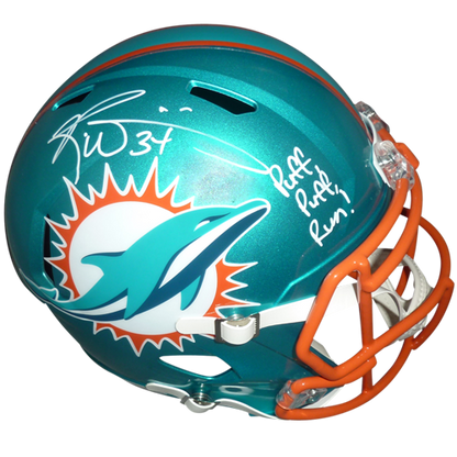 Ricky Williams Autographed Miami Dolphins (FLASH Alternate) Deluxe Full-Size Replica Helmet w/ Puff Puff Run - Radtke