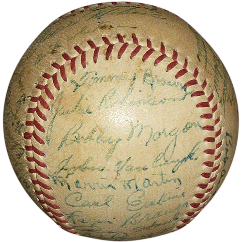 1949 Brooklyn Dodgers Team Autographed Spading Baseball w/ Jackie Robinson, Roy Campanella, Pee Wee Reese - JSA Letter