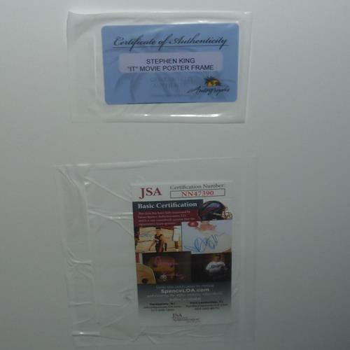 IT 11x17 Movie Poster Deluxe Framed with Stephen King Autograph - JSA