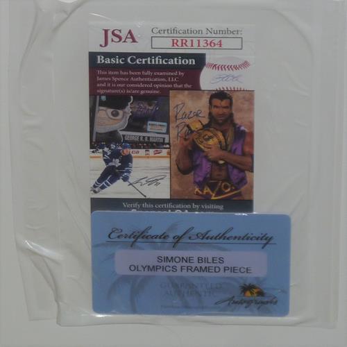 Simone Biles Autographed Olympic Gymnastics Deluxe Framed 16x20 Photo Piece - JSA