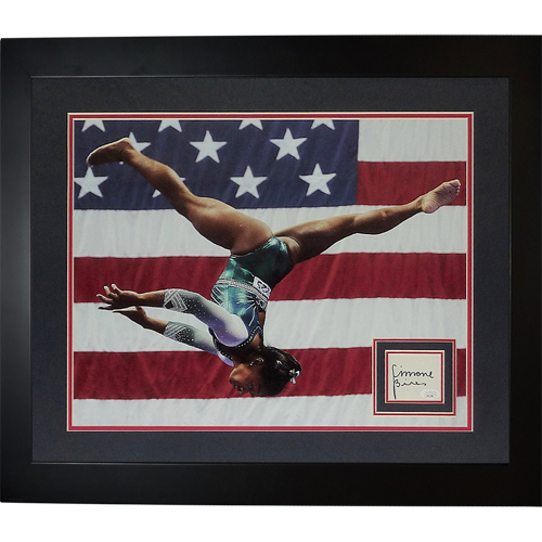 Simone Biles Autographed Olympic Gymnastics Deluxe Framed 16x20 Photo Piece - JSA