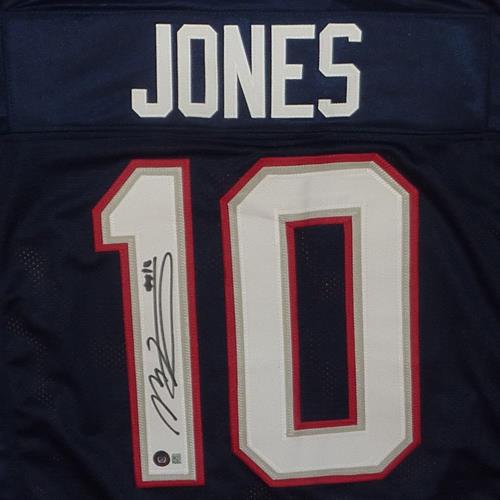 Mac Jones Autographed New England (Navy Blue #10) Custom Jersey - Beckett