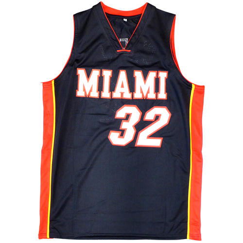 Shaquille O'Neal Autographed Miami (Black #32) Custom Jersey - Beckett